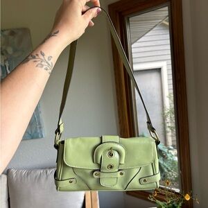 Small green buckle purse